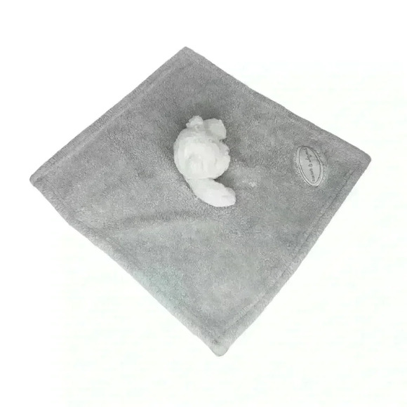 Blankets and Beyond plush bear lovey security blanket gray white - Picture 2 of 8